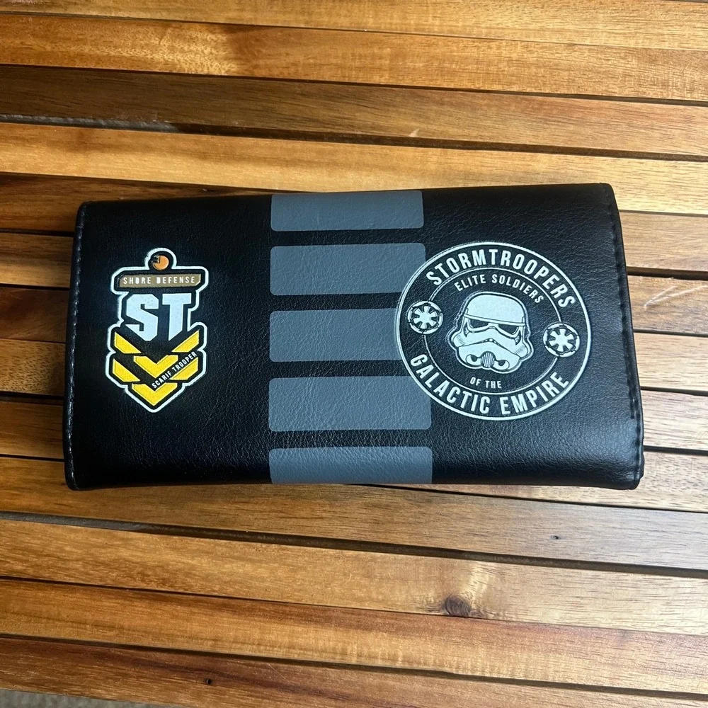 Star Wars Galactic Empire Death Trooper AT-AT Faux Leather Tri-Fold Wallet Black